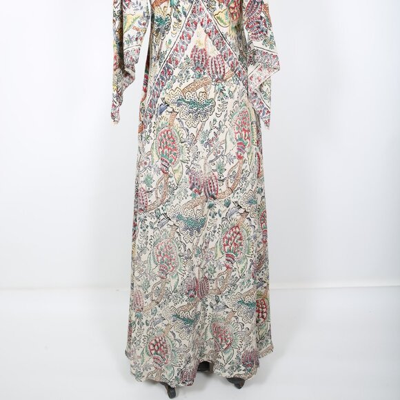 Vintage Caftan Floral Maxi Dress  Boho Hippie Bohemian - Picture 5 of 7